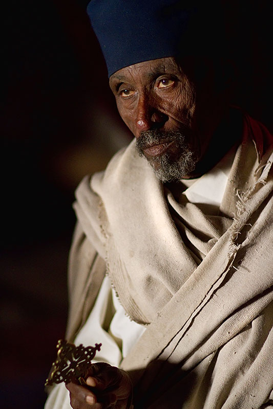 102   Old priest at the Debre Maryam Korkor rock hewn church   Ethiopia